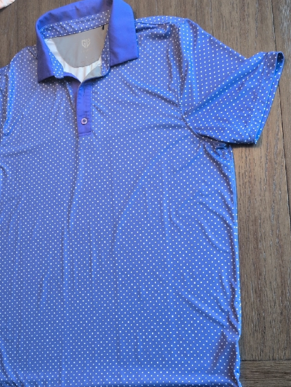 Men's Graham Luxe Purple Micro-Dot Performance Polo - Picture 5 of 6